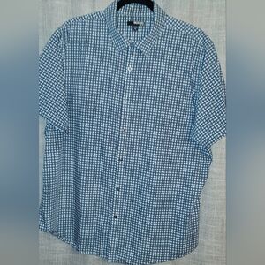 Murano silm fit XL Blue and White Checkered Men's Shirt